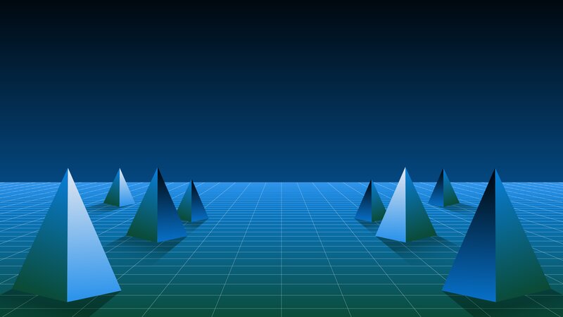 Blue Pyramids on Grid
