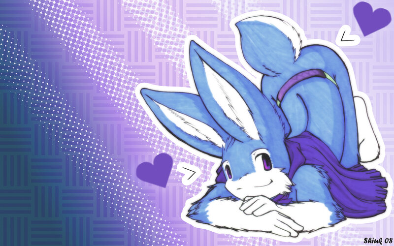 blue rabbit character art