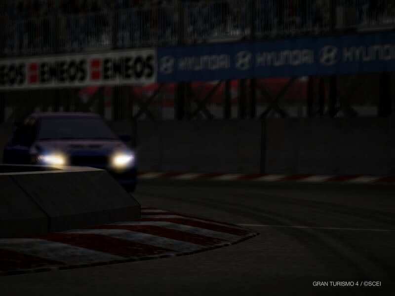 Blue Race Car at Night — Black