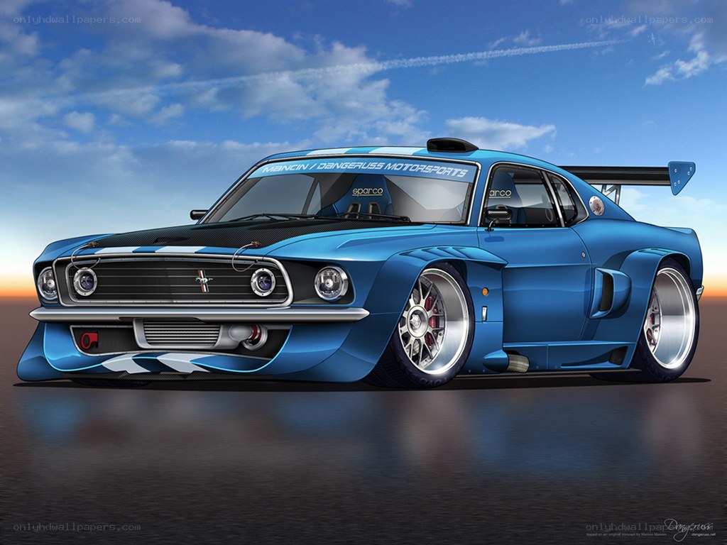 blue race car concept