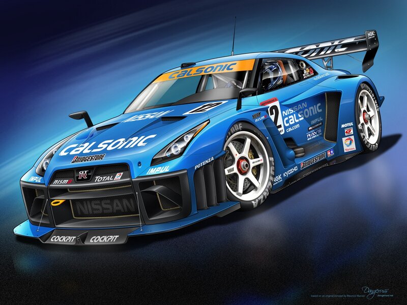 Blue race car concept art