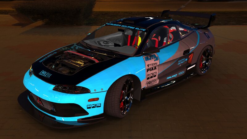 Blue Race Car — Cyan