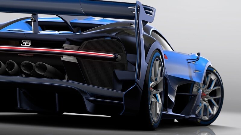 Blue Race Car — Dramatic, 3d Render, Rear Wing