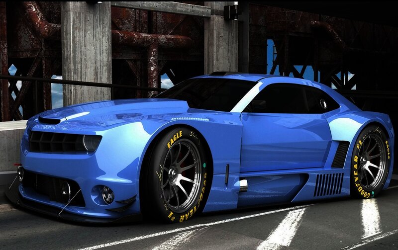 Blue Race Car — Dramatic, 3d Render