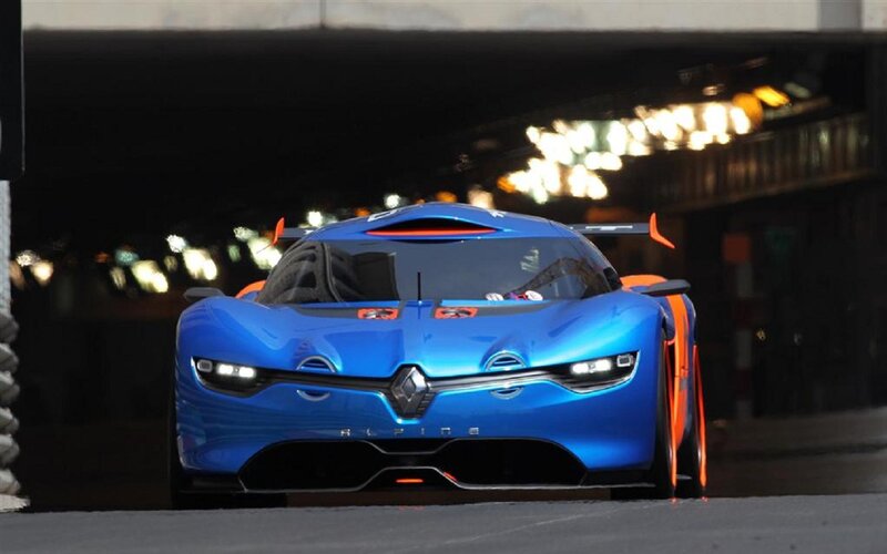 Blue Race Car — Dramatic, Night