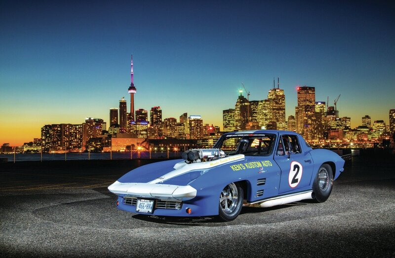 Blue Race Car — Dramatic, Sunset, Photograph