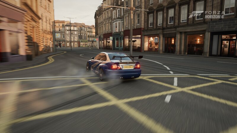 Blue Race Car Drifting — Dynamic, Afternoon, 3d Render