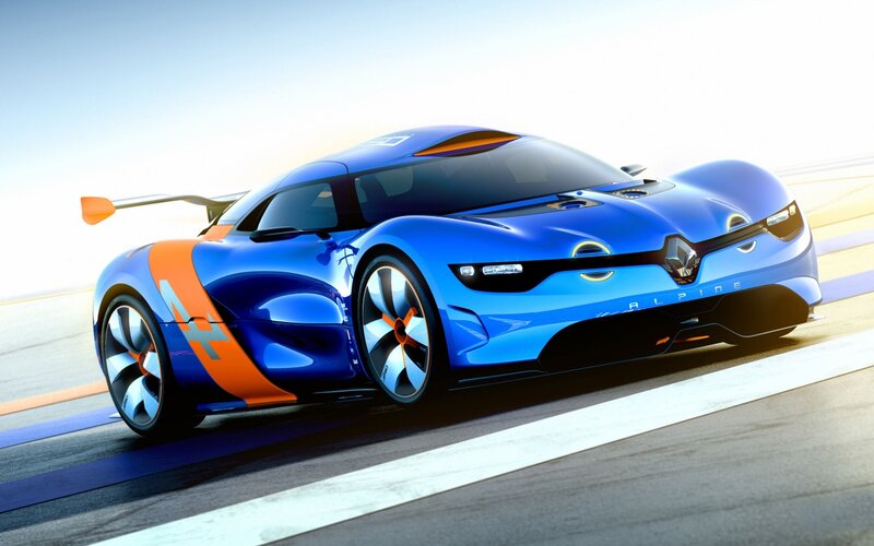 Blue Race Car — Dynamic, Afternoon, 3d Render, Race Track, Wings