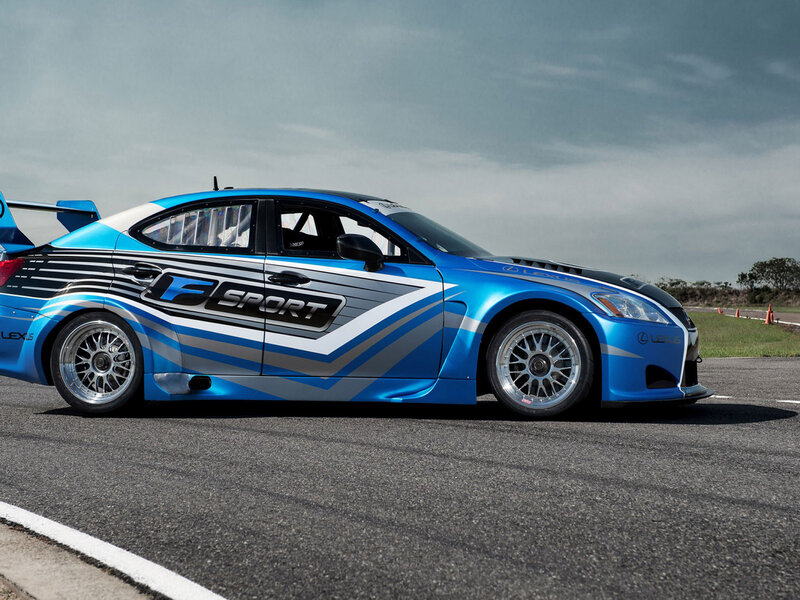 Blue Race Car — Dynamic, Afternoon, Photograph, Race Track, Tire