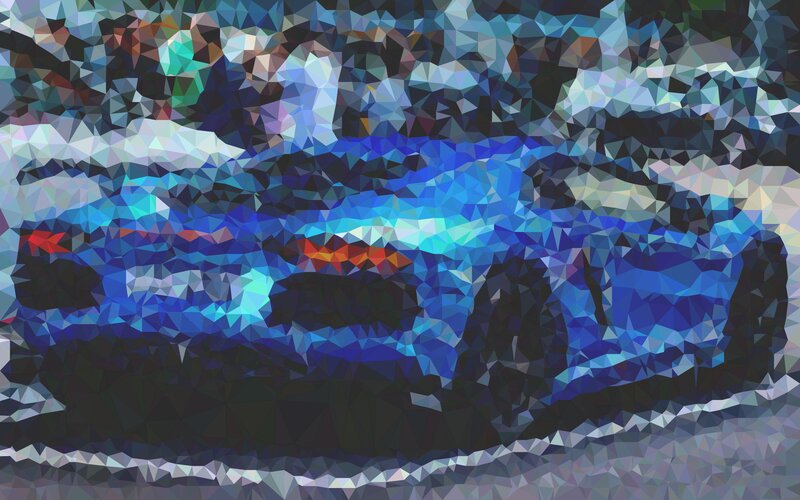 Blue Race Car — Dynamic, Digital Art, Tire