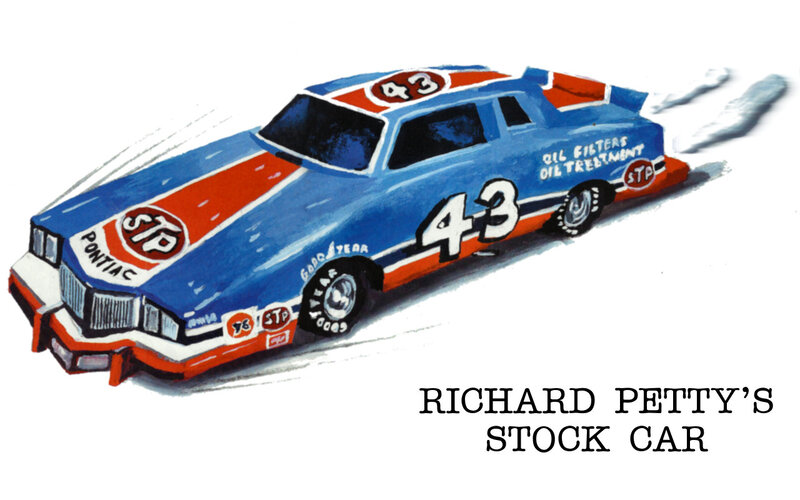 Blue Race Car — Dynamic, Illustration, Number 43