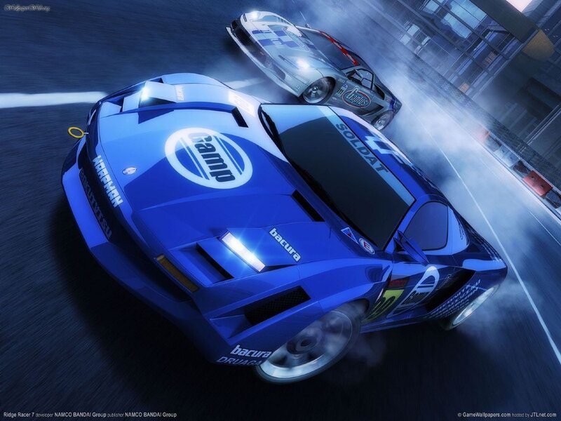 Blue Race Car — Dynamic, Night