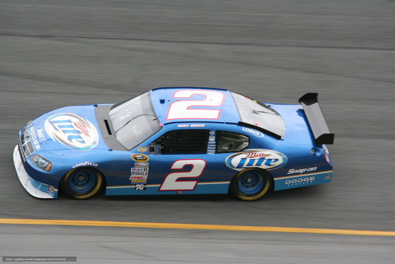 Blue Race Car — Dynamic, Photograph, Race Track, Miller Lite