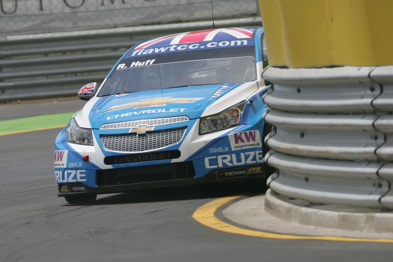 Blue Race Car — Dynamic, Photograph, Race Track