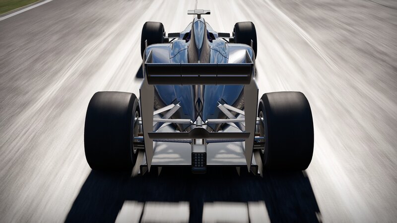 Blue Race Car — Gray