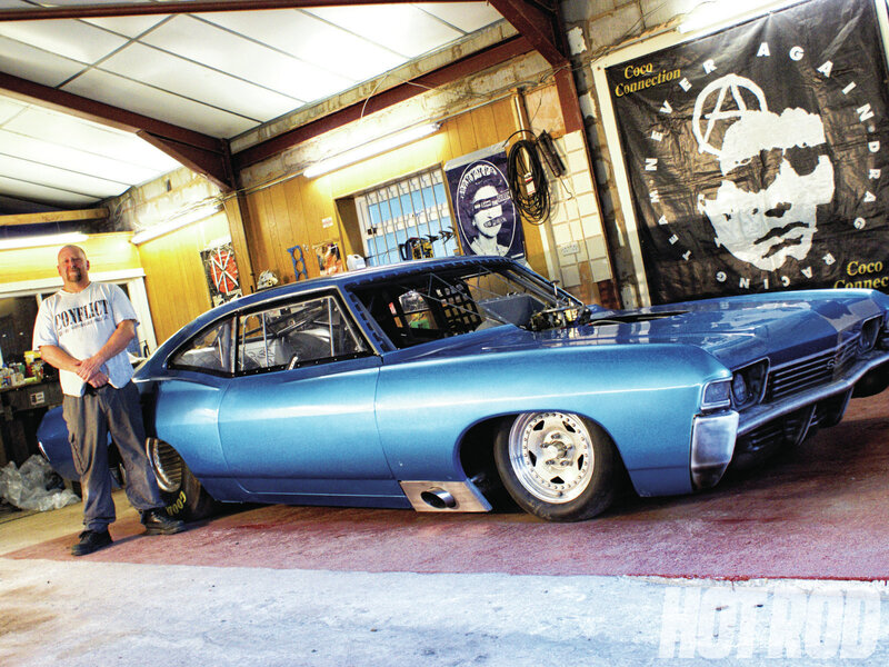 Blue Race Car in Garage — Industrial