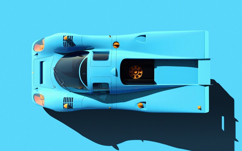Blue Race Car — Minimalist