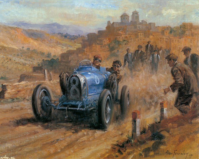 Blue Race Car on Dirt