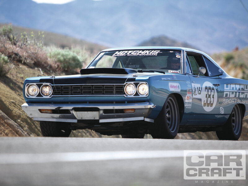 Blue Race Car on Road — Dynamic, Afternoon