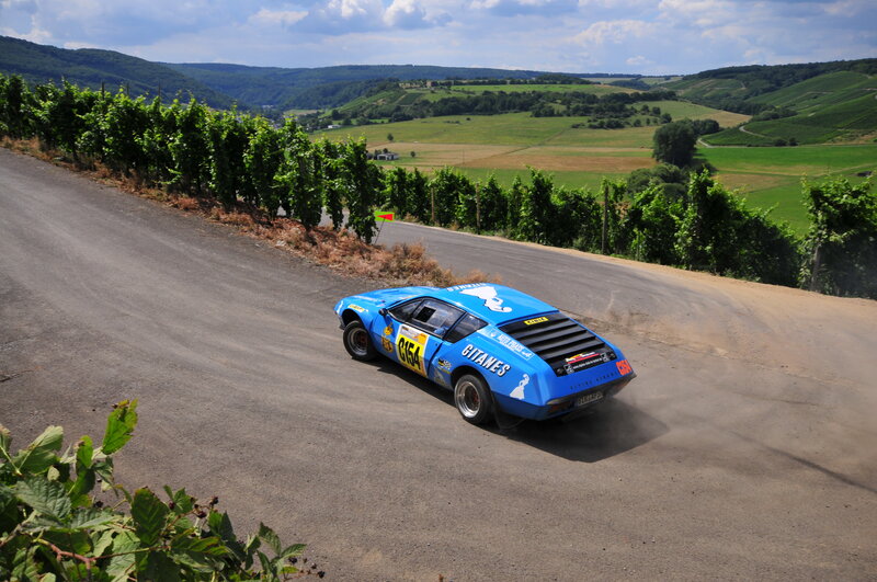 Blue Race Car on Road — Dynamic