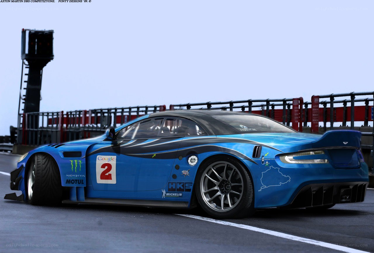 blue race car on track