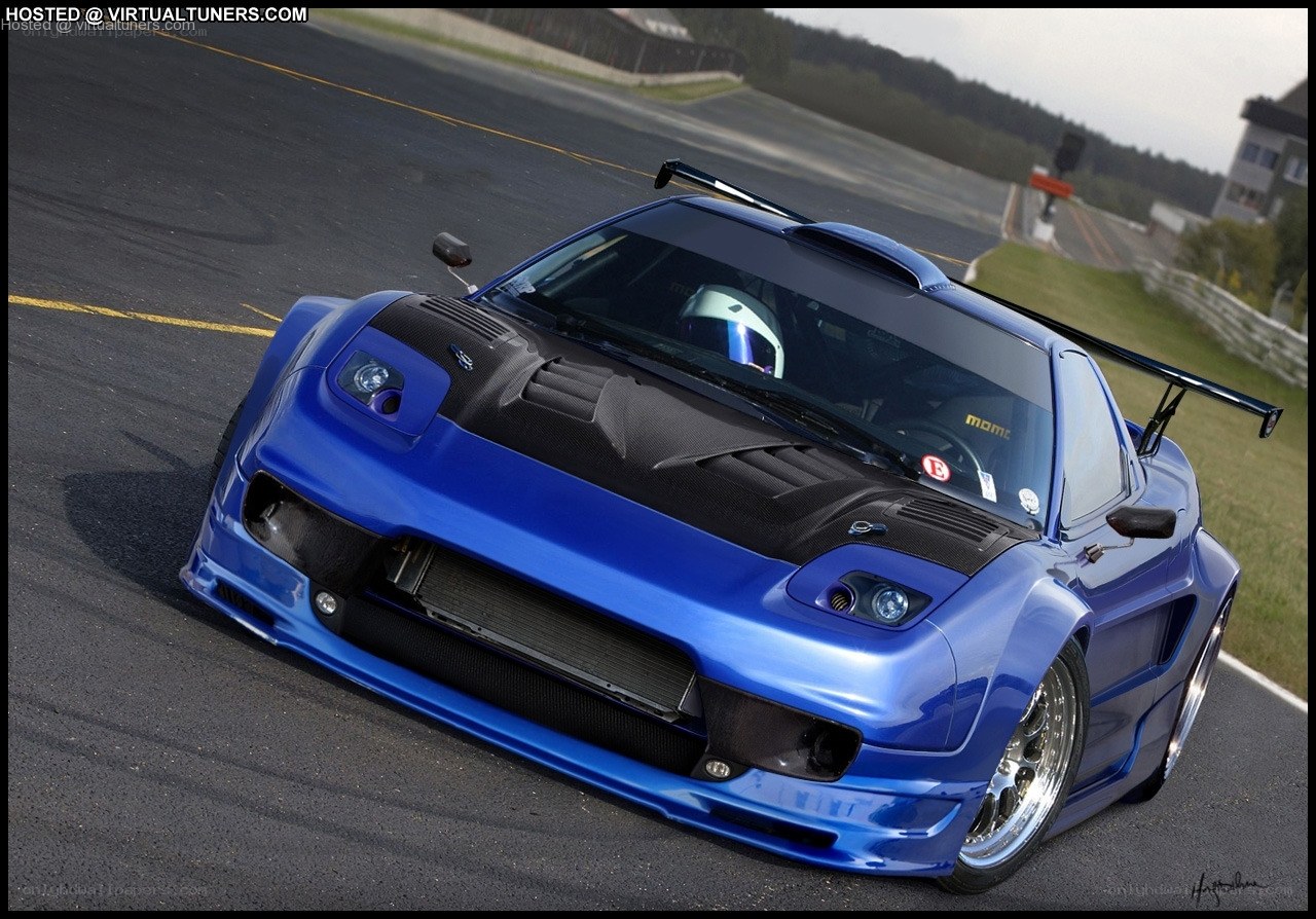 blue race car on track