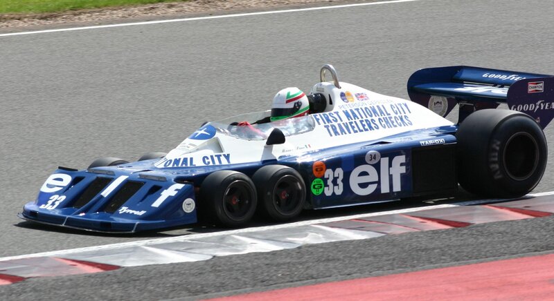 Blue race car on track