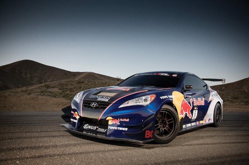 Blue race car on track