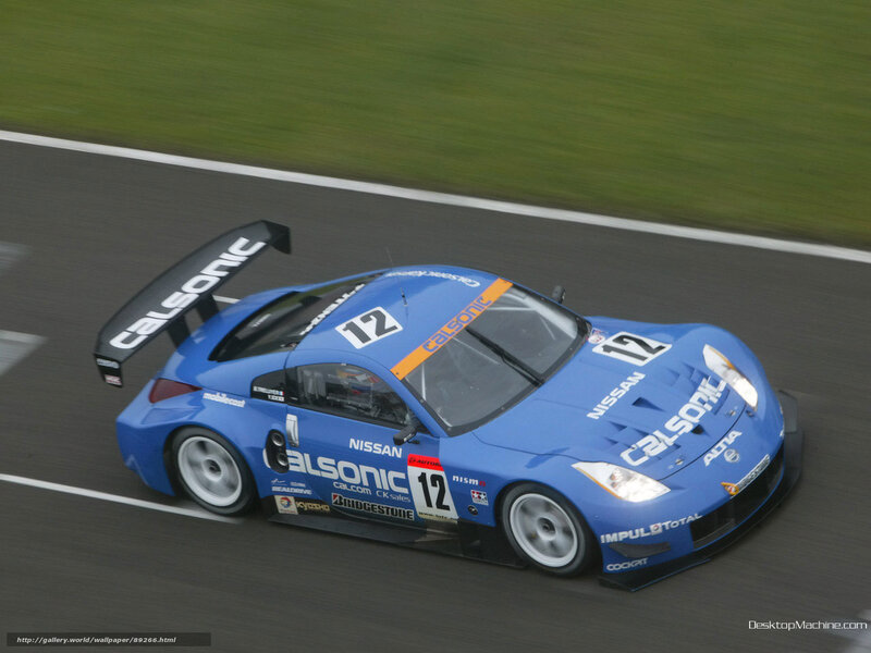 Blue race car on track
