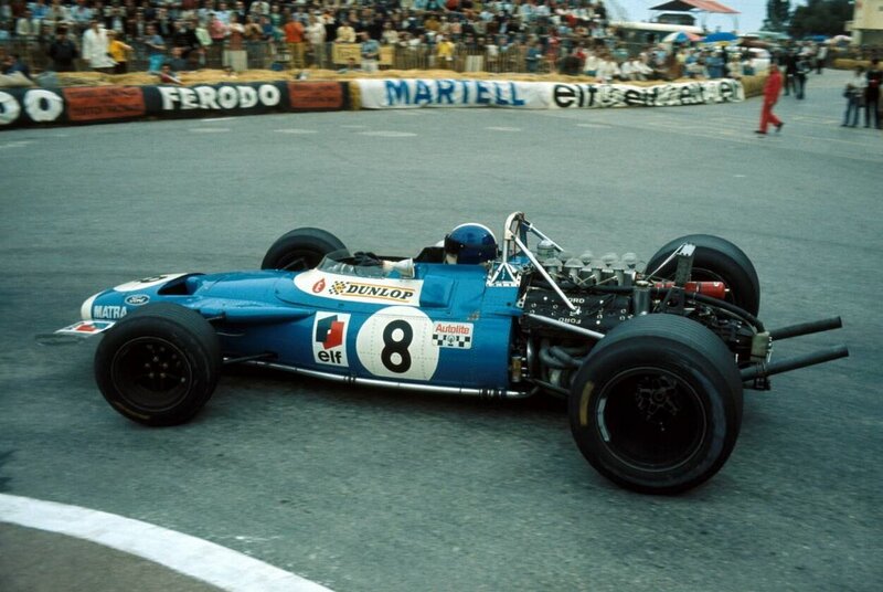 Blue race car on track