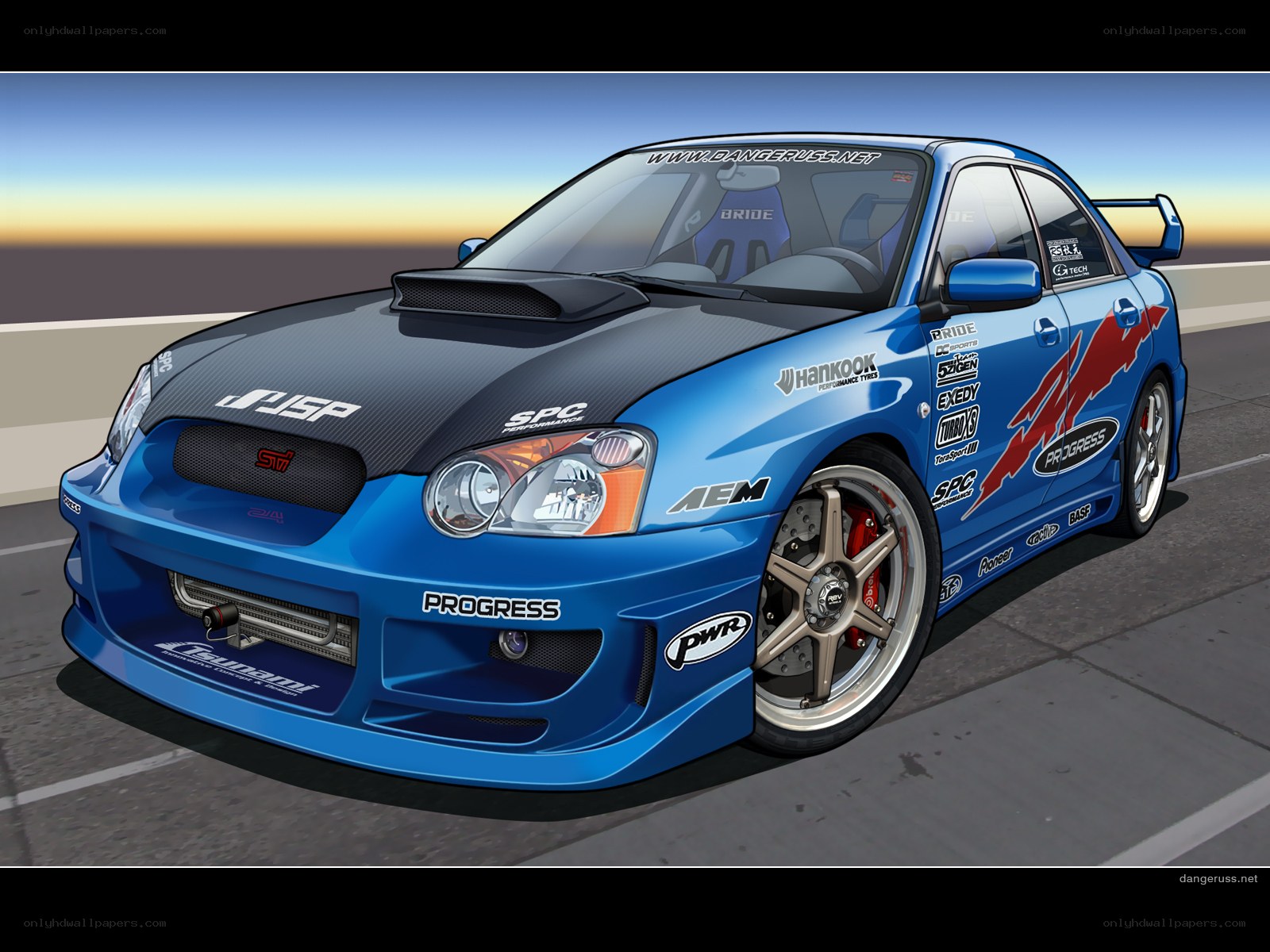blue race car on track