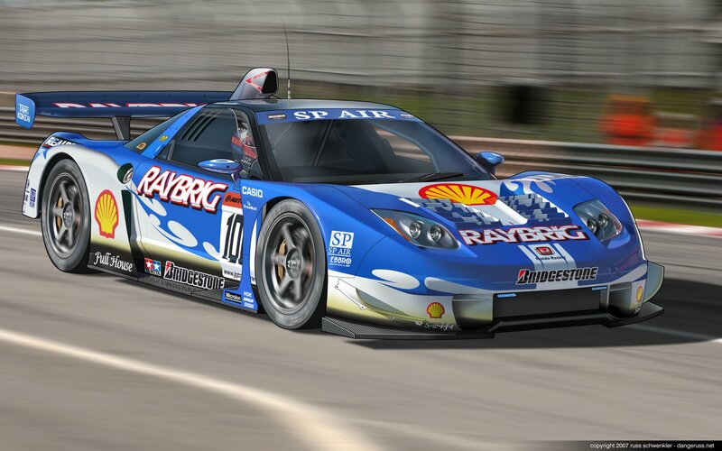 blue race car on track