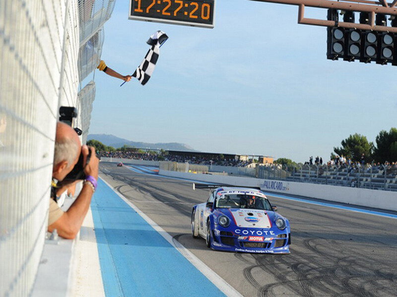 Blue Race Car on Track — Competitive, Afternoon