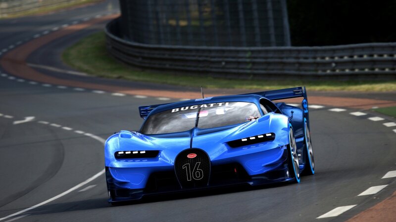 Blue Race Car on Track — Dynamic, Afternoon, 3d Render, Race Track, Guardrail