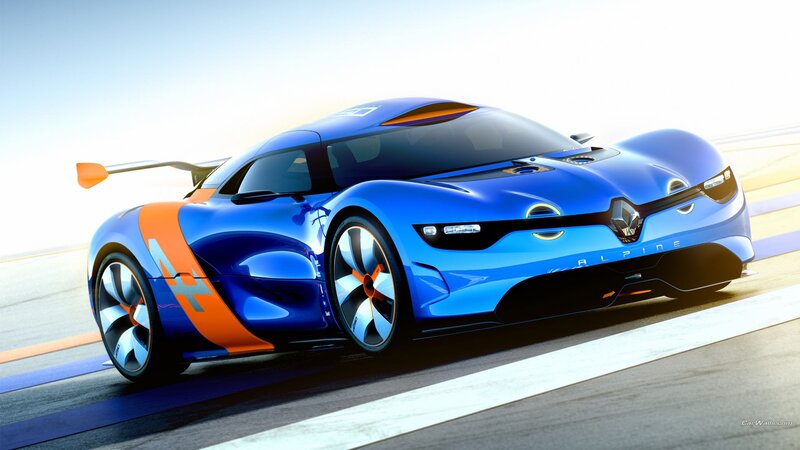 Blue Race Car on Track — Dynamic, Afternoon, 3d Render, Race Track