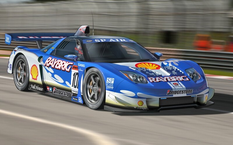 Blue Race Car on Track — Dynamic, Afternoon, Digital Art