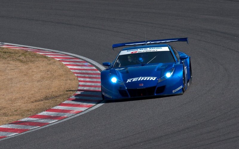 Blue Race Car on Track — Dynamic, Afternoon, Photograph, Race Car, Driver, Black