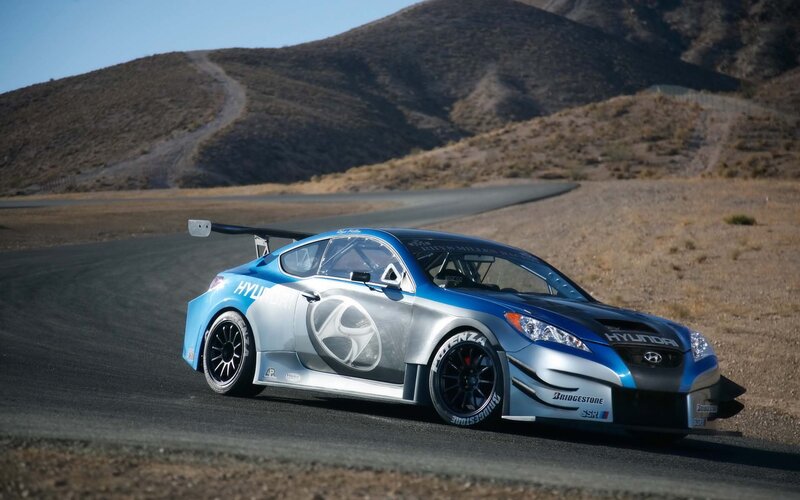 Blue Race Car on Track — Dynamic, Afternoon, Photograph, Race Car, Mountain
