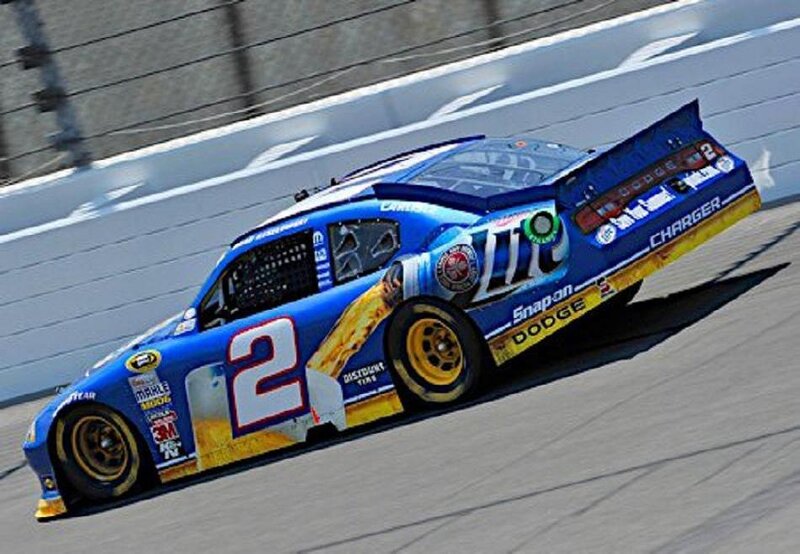 Blue Race Car on Track — Dynamic, Afternoon, Photograph