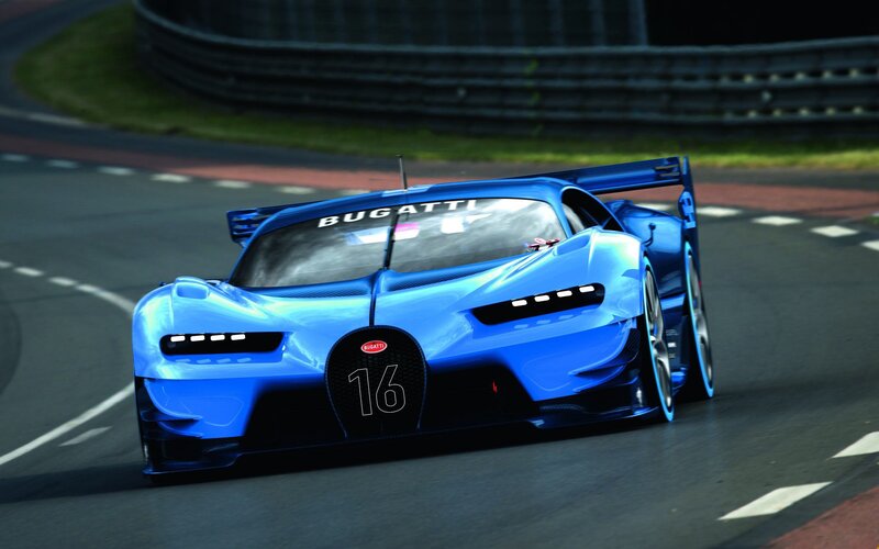 Blue Race Car on Track — Dynamic, Photograph, Race Track