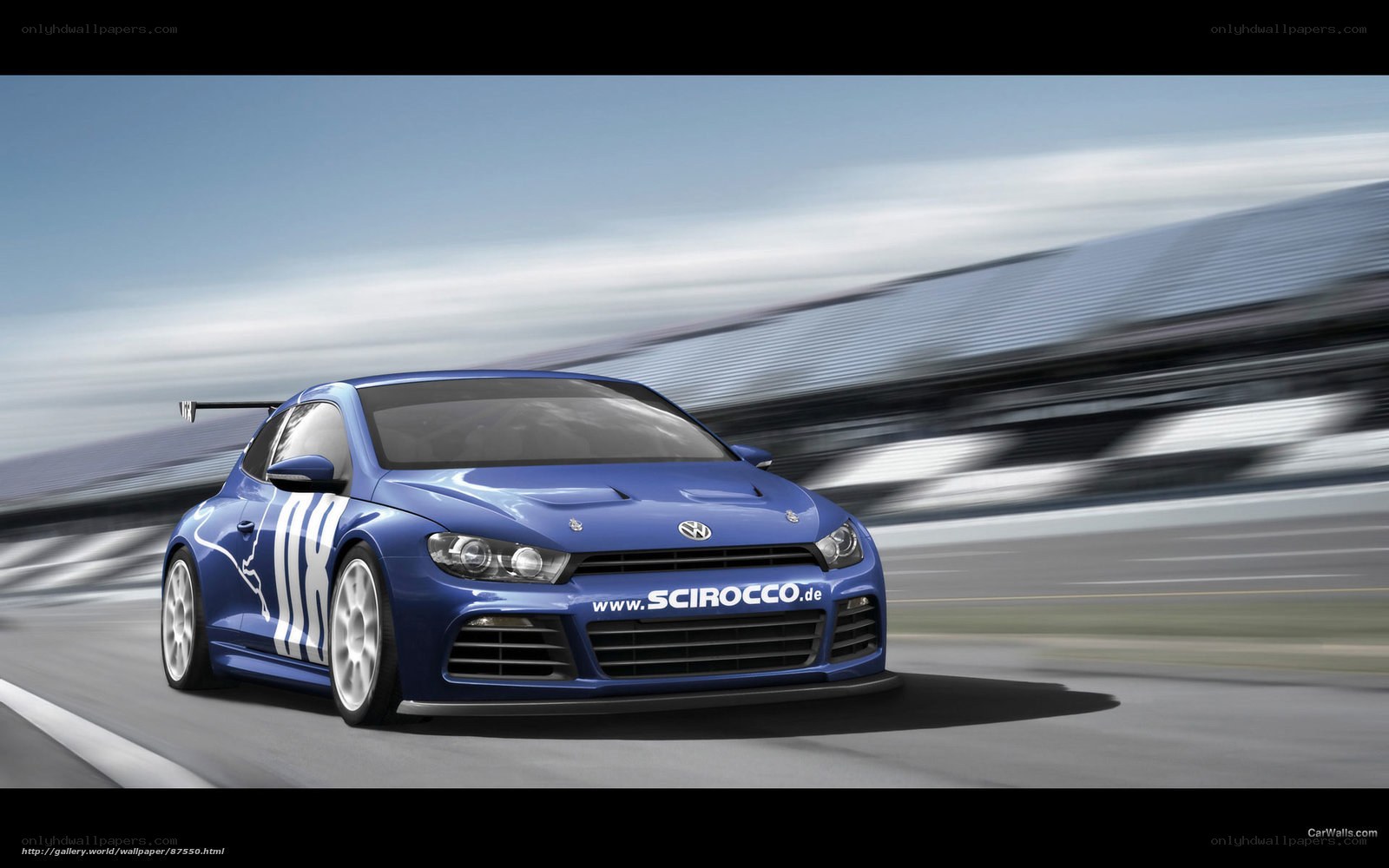 blue race car on track