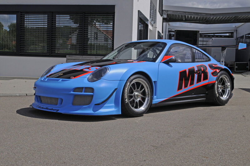 Blue Race Car — Static, Afternoon