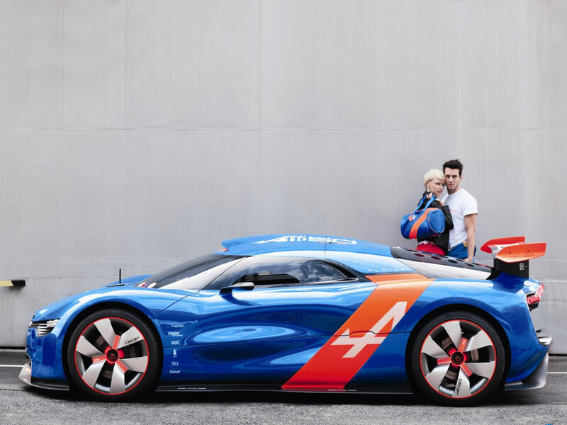Blue Race Car with Couple — Calm
