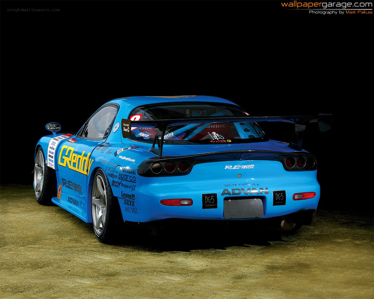 blue race car with decals