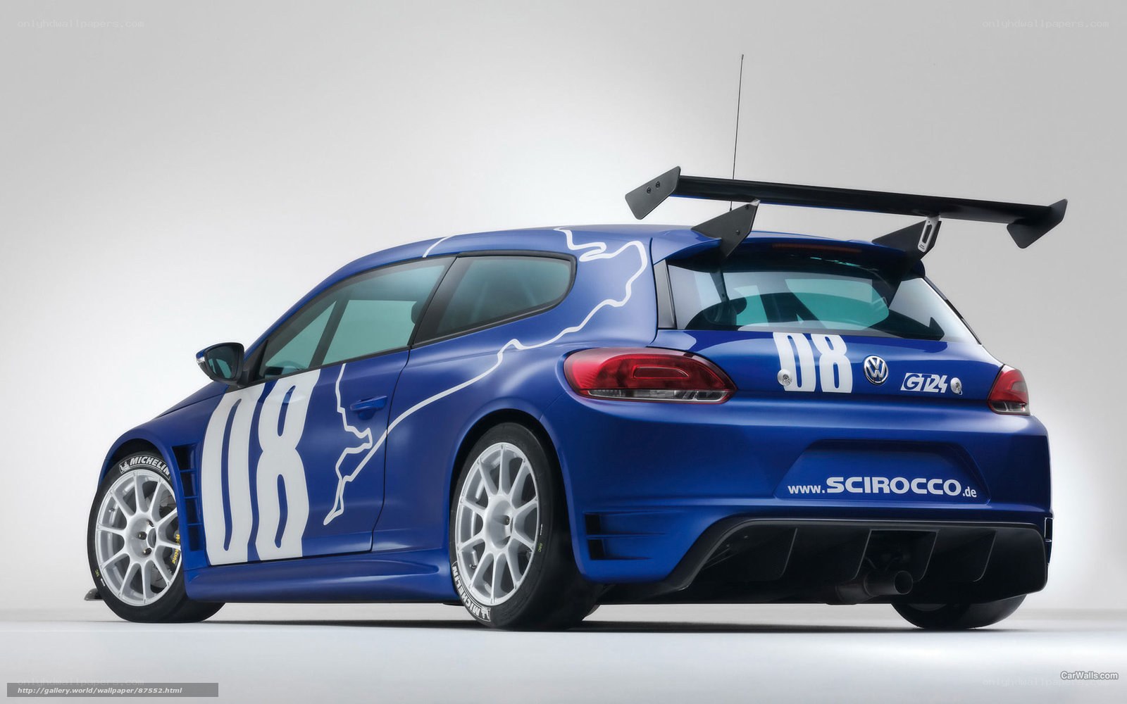 blue race car with number 08
