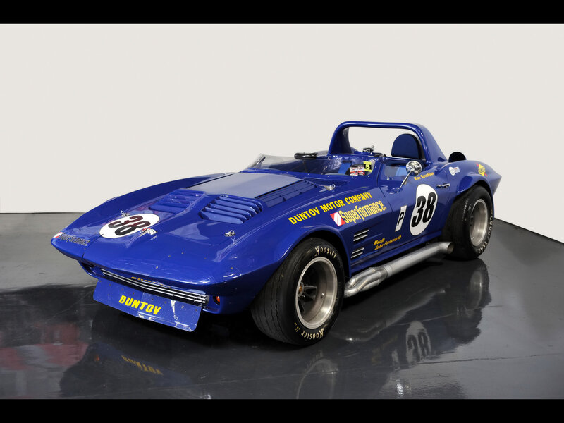 Blue race car with number 38