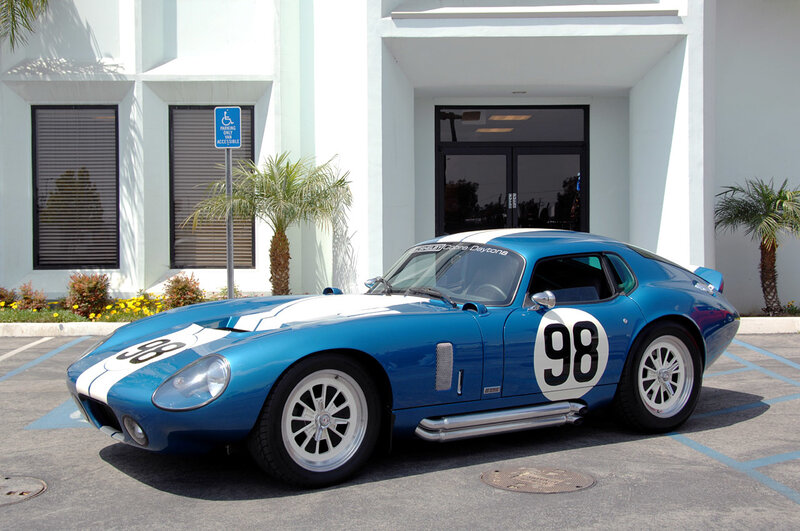 Blue race car with number 98