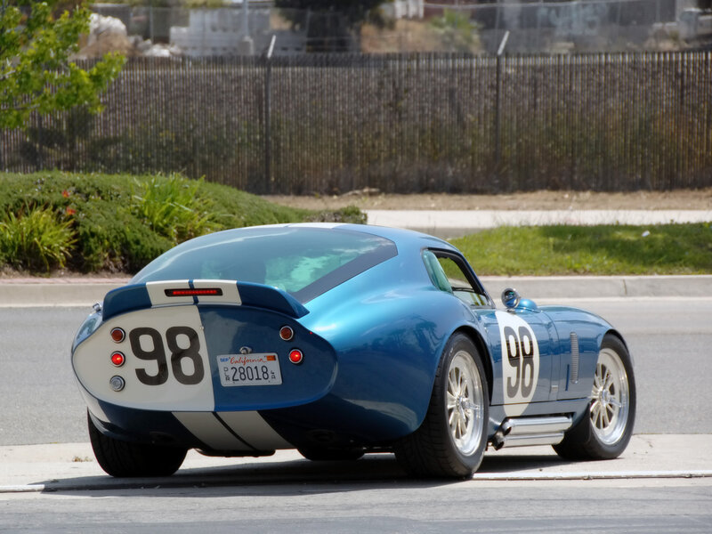 Blue race car with number 98