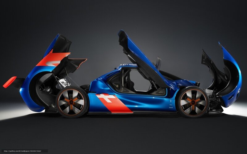 blue race car with open doors