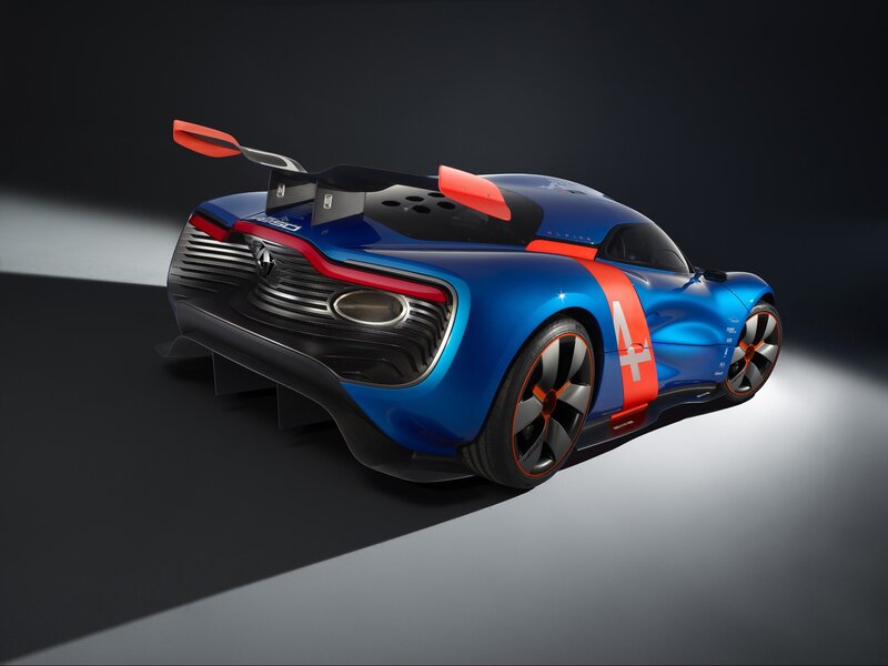 blue race car with red accents